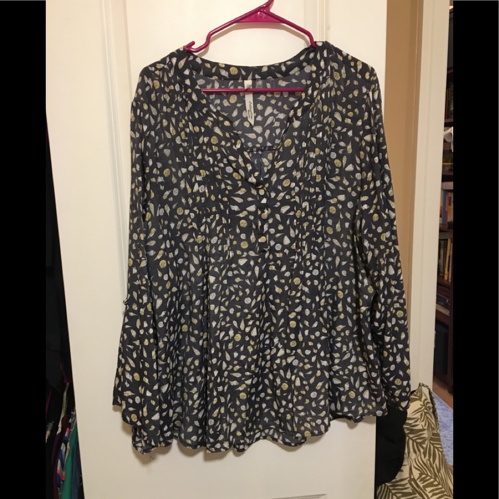 NY Collection Blue blouse with shells size 3x
